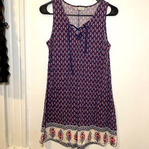 Lace up Shift Dress